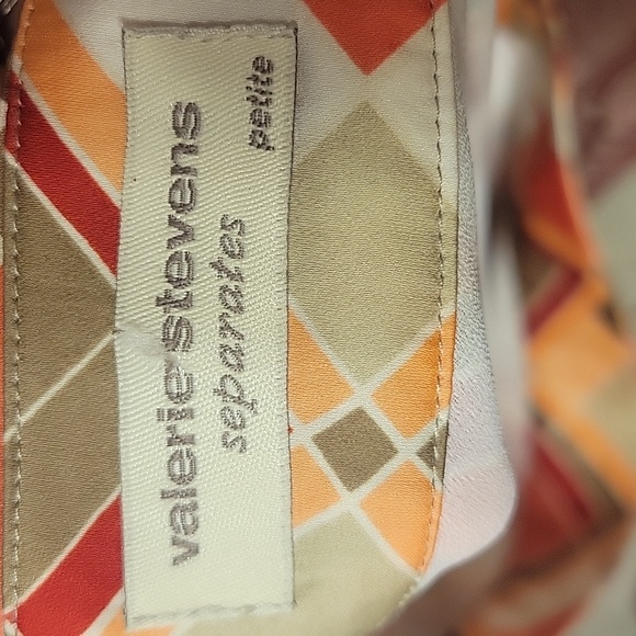 Valarie Stevens Geometric Print Silk Skirt - Picture 5 of 10